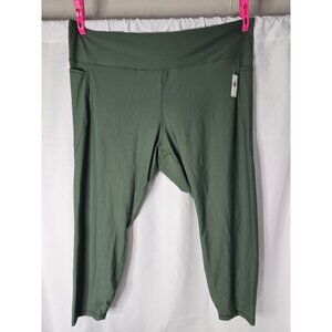 Old Navy Active Green Powersoft High Rise 7/8 Ankle Leggings Size 4X Pockets NWT